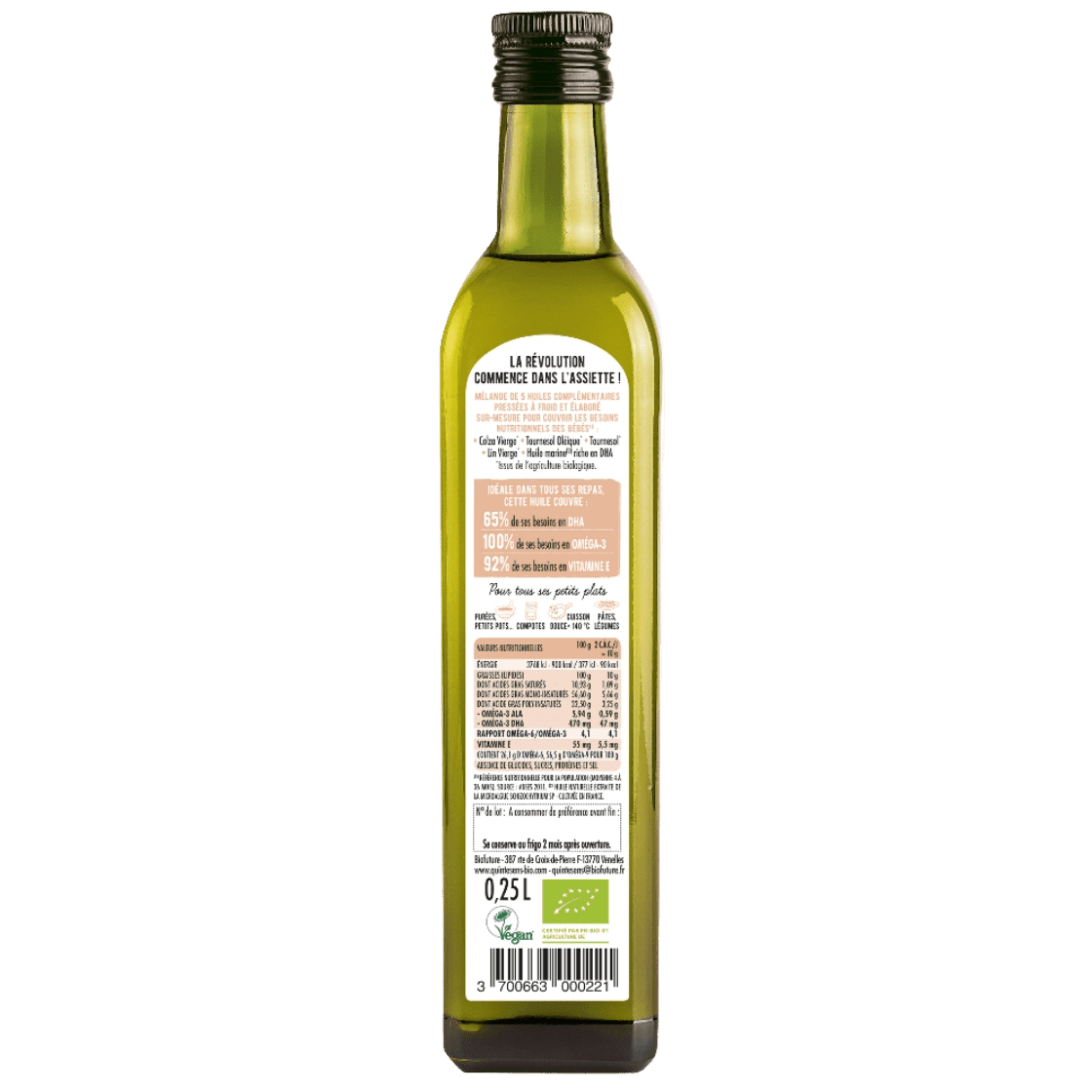 Huile Bebe de Quintesens - 25cl - Popote Bébé