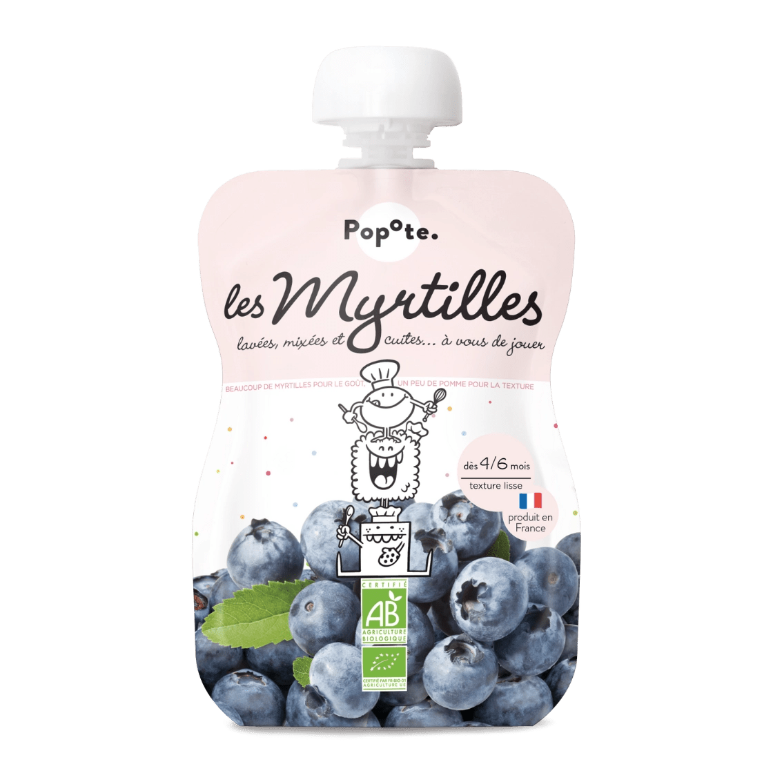 Compote bio myrtilles 120g pour bébé dès 4-6 mois - Popote Bébé