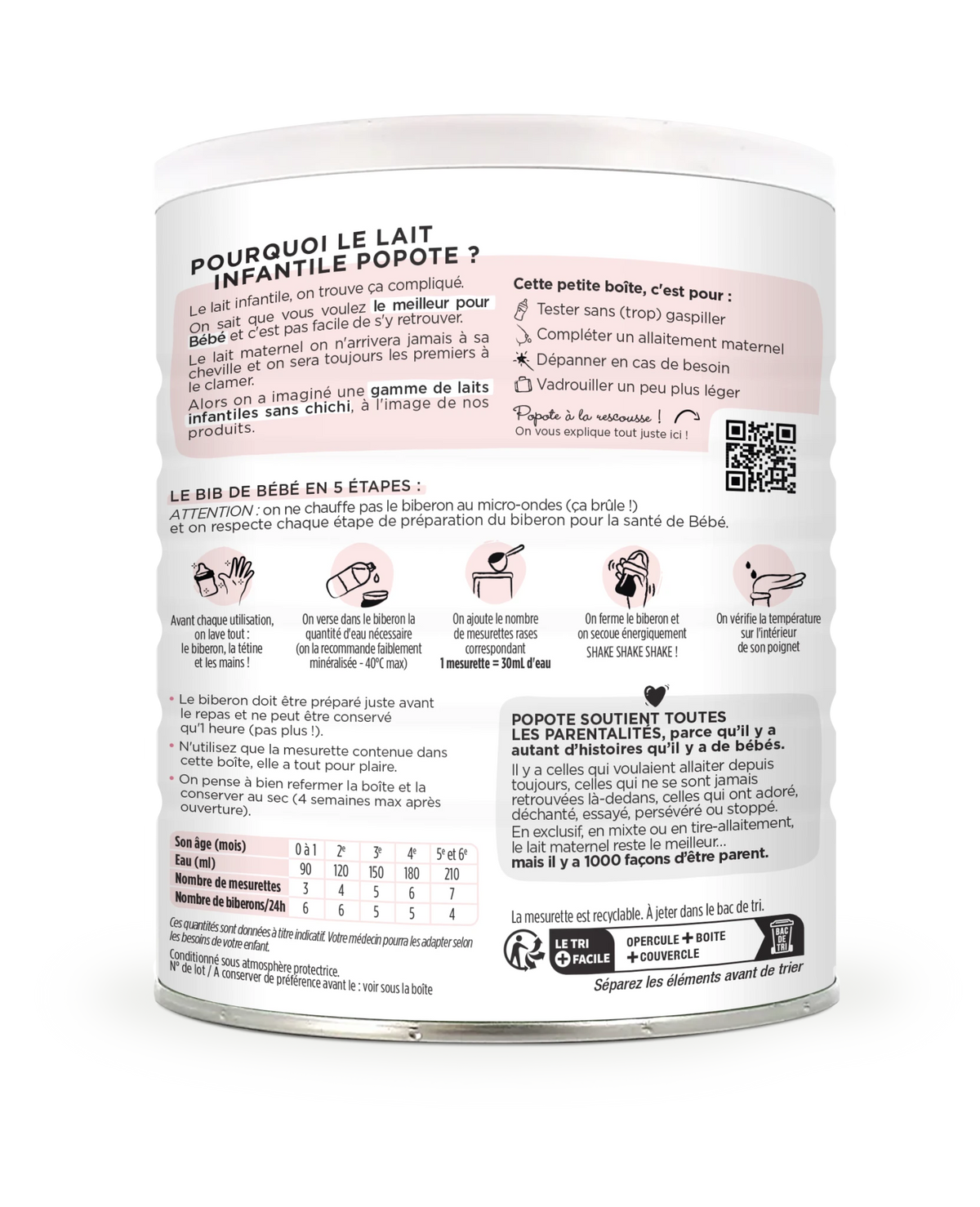 Le Lait 1er âge 400g - Popote Bébé